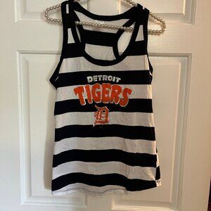 MLB Detroit Tigers Ladies Racerback Striped Tank Top Size M
